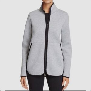 Women’s Light Gray Zip-Front Bomber Jacket